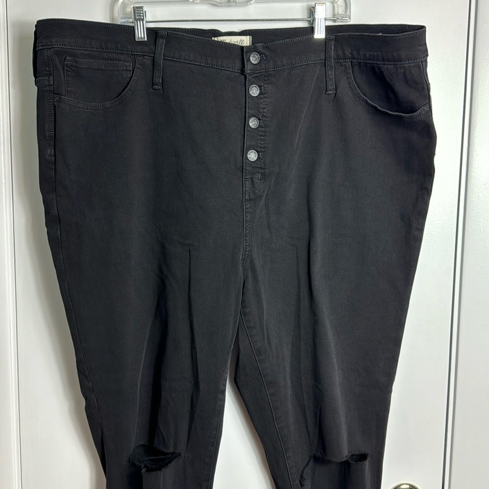 Madewell 10" High-Rise Roadtripper Jeggings Button-Front Edition Black‎ 37 Tall - Picture 3 of 16